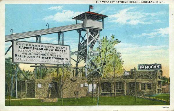 Gaille Outboard Motors Boats Rocks Bathing Beach Cadillac (newer photo)
